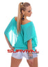 Scooped Neck Blouse Batwing Top